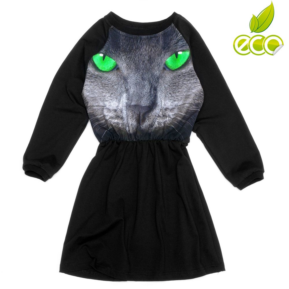 Сукня "Кішка з зеленими очима" Черный Charivni
